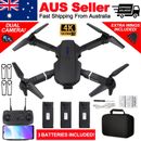 NEW 4K Drone with HD Camera Drones WiFi FPV Foldable RC Quadcopter 3 Batteries