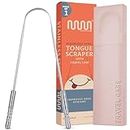 MasterMedi Tongue Scraper with Case Easy to Use Tongue Scraper for Adults, Tongue Cleaner for Oral Care & Hygiene (Single Pack (with Travel Case))