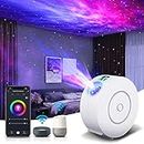 V JULES.V Star Projector, Galaxy Projector for Bedroom, Smart APP & Voice Control Galaxy lamp, Compatible with Alexa & Google Home, for Kids Adults Bedroom,Room Decor,Game Room,Party (White Round)