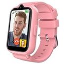 4G Kids Smart Watches Girls with GPS Tracker & Video Calling Kids Cell Phone Watch for Girls Age 4-12, SOS Call Voice Chat Camera Alarm Pedometer Kids Watches Gifts for Kids (Including SIM Card)