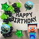 GRAND SHOP Kids Birthday Minecraft Game Theme Decoration Party Supplies Pack of 100 Pcs