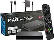 MAG 540w3 Linux 4K IPTV Set Top Box with Dual-Band 5G WiFi (802.11ac 2T2R) Internet TV IP Receiver Supporting HEVC 4K HDR 540 UHD MAG540w3 UK Plug