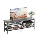 Mexin TV Stand for 55 65 Inch TV, 55 Inch TV Stand with Storage, TV Bench for Living Room and Bedroom, Modern TV Console, Entertainment Center, Grey Oak