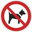 Verbotsaufkleber "P021: Mitführen von Hunden verboten", Ø 10 cm, Art. Nr. hin_137, DIN EN ISO 7010, Hinweis, Achtung, Warnhinweis, Mitführen von Hunden verboten