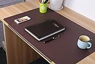 Lohome Desk Coussinets Cuir synthétique pour ordinateur portable Tapis avec rebord de fixation, idéal pour bureau Mate pour bureau et la maison, rectangulaire, grand, Marron