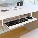 Henor Abnehmbare Tastaturablage aus FSC Holz 70 x 31 x 11 cm unter Schreibtisch Weiß