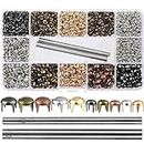 2700 Pcs Mixed Color Claw Beads Nailhead Round Dome Studs Assorted Kit with Setter Storage Box Punk Rivets Studs and Spikes for Leather Craft Clothes Belt Bag Shoes Bracelet Dog Collar Accessories DIY