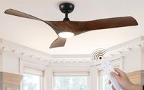 Ceiling Fan Light, 52" Ceiling Fan w/ Remote, LED Dimmable Tri-Color Temperature