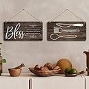 AKARSHNAM - Kitchen Quotes Wooden Wall Art Hanging for Bar Restaurant Kitchen Dining Area Wall Décor - Decorative Wall Hanging Wooden Art Decoration item for Living Room & Home Décor style24