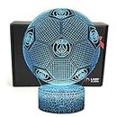 Deal Best - Lampada da tavola con cavo di alimentazione USB a forma di pallone da calcio, illusione ottica intelligente 3D, 7 colori a LED, luce notturna (Paris Saint Germain)