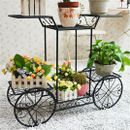 Garden Cart Stand Plant Metal Iron Flower Pot Holder 6 Tiers Parisian Style