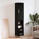 TECHPO Furniture Home Tools - Tabla alta de madera de ingeniería (34,5 x 34 x 180 cm), color negro
