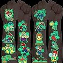 Luminous Super Mario Tattoos for Kids 12 Sheets,Cute Mario Temporary Childrens Tattoos Stickers,Glow Transfer Tattoos for Children Party Bag Fillers Birthday Gift Favour Supplies