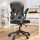 Dripex Office Chair, Ergonomic Office Chairs, Flip-up Armrest, Lumbar Support, Adjustable Height, Mesh Desk Chairs, Mid Back Support Computer Chair for Home, Rolling Swivel Chair for Office,Black