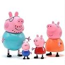 SHASHIKIRAN®Peppa Pig Family Set of 4, Peppa Pig, George, Daddy Pig, Mommy Pig Pretend Play Set, Best Gift for Kids (Assorted Colours) (4 Set Pepa Pig Family Set) (Set of 4)