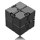 Funxim Infinity Cube Fidget Toy Cube suitable for Adults & Kids, New Version Fidget Finger Toy Stress and Anxiety relief, Killing Time Fidget Toys Infinite Cube suitable for Office Staff (Black)