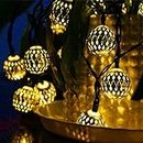 Globe String Lights, 20/30/50 Balls Waterproof LED Fairy Lights, Outdoor Starry Lights Solar Powered String Lights, Decorative Lighting for Home, Garden, Party, Festival, Warm White