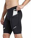 JUST RIDER Cycling Shorts Coolmax Bike Bicycle Pants Tights with Mobile Pocket for Cycling (XXL) Black