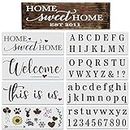 DLY LIFESTYLE Large Welcome Stencils and Templates for Painting on Wood - Vertical Welcome Sign for Front Door and Outside Porch Decor - Letter Stencils for Crafts, Walls & Home Decor (Set of 8)