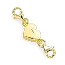 14K Gold Heart Magnetic Necklace Clasps and Closures 925 Sterling Silver Double Lobster Clasp Magnetic Jewelry Clasps for Necklaces
