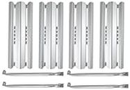 GLOWYE BBQ Sear Plate and Grill Burner Tube Replacement Parts for Napoleon Legend LEX 485 & 605 & 730 Series, Prestige 500 Gas Grills, Stainless Steel Heat Shield Plates with Burner Tube, 4-Pack