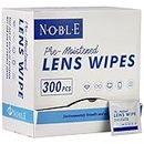 Noble Pre-Moistened Lens and Screen Cleaning Wipes for Glasses Eyewear, Smartphones, Camera Lenses, Small Electronic Devices, Touchscreens, Individually Wrapped, Residue-Free, 5”x 6” (300 Wipes)