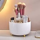 Makeup Brush Holder Organizer,360° Rotating Make up Organizer Storage,5 Slot Makeup Brushes Cup,for Vanity Decor,Bathroom Countertops,Desk Storage Container,Cosmetic Display Cases