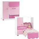 Emily Rose 18 Inch Doll Furniture | All in One Space Saving Murphy Doll Bed with Doll Closet and Doll Clothes Storage Bin | Compatible with 18" American Girl and Similar Dolls