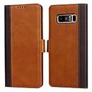 Cavor for Samsung Galaxy Note 8 Case, Samsung Note8 Phone Cases Premium Leather Folio Flip Wallet Case Cover Magnetic Closure Book Design with Kickstand Feature & Card Slots(6.3")-Brown