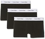 Calvin Klein Men's 3 Pack Low Rise Trunks - Cotton Stretch Boxers, Black, M