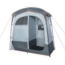 Costway 2 Rooms Oversize Privacy Shower Tent with Removable Rain Fly and Inside Pocket-Gray