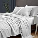 YRM Bedding's 600-TC Egyptian Cotton Extra Soft King Size Hotel Bedsheet with Pillow Covers (White)