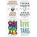 Adam Grant Collection 4 Books Set (Hidden Potential [Hardcover], Think Again [Hardcover], Originals, Give and Take)