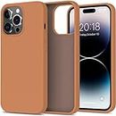 LOXXO® Microfiber Candy Case Compatible for iPhone 14 PRO MAX, Shockproof Slim Back Cover Liquid Silicone Case (Brown)