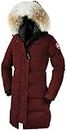Canada Women's Shelburne Parka Coat Goose Feather Down Jacket (XX-Large, Dark red)