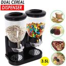 Double Cereal Dispenser Dry Food Grains Nuts Containers Kitchen Rice Storage Box