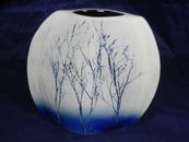 Vintage Tenmoku Pottery Nature 5" Vase by Malaysia Handicraft Arts Crafts Blue