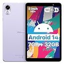 UMIDIGI G1 Tab mini Android 14 New Tablet 2024, 7(3+4)GB+32GB 1TB Expand, Wi-Fi 6 Model, 8 inch Tablet with Quad-Core Processor up to 2.0 GHz, 5000mAh, Dual Camera, BT, 1280*800 HD IPS Touch Screen