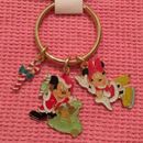 Disney Accessories | Disney Keyring Christmas Mickey Minnie Dangling Charms Metal Gold Tone Xmas | Color: Green/Red | Size: Os