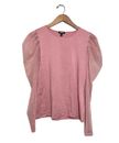 Express Sheer Sleeve Top Women’s Large Dreamy Soft Blush Pink NWT