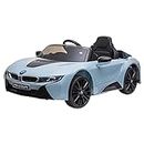 Aosom Licensed BMW I8 Coupe Electric Kids Ride-On Car 6V Battery Powered Toy with Remote Control Music Horn Lights MP3 Suspension Wheels for 37-96months Old Blue