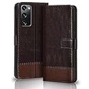 TheGiftKart Flip Back Cover Case For Samsung Galaxy S20 Fe / S20 Fe 5G|Dual-Color Leather Finish|Inbuilt Stand & Pockets|Wallet Style Flip Back Cover For Samsung S20 Fe / S20 Fe 5G (Coffee & Brown)