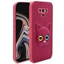 Pikkme Samsung Galaxy Note 9 Back Cover for Girls | Cute Cat Leather Finish | Soft TPU | Case for Samsung Galaxy Note 9 (Pink)