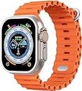 DIVINE Latest Ultra Series 8 Smart Watch for Android/iOS for Men & Women with Bluetooth Calling, Heart Rate, Sports Mode, Sleep Monitoring, IP68 Waterproof (Ocean Orange Watch)