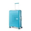 American Tourister Aerostep 8 Wheels 77 Cm Small Cabin Trolley Bag Hard Case Polypropylene 360 Degree Wheeling System Luggage, Trolley Bag for Travel, Suitcase for Travel, Red dot Award Winner, Teal