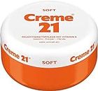 Creme 21 SOFT Creme 250ml Feuchtigkeitspflege mit Vitamina E | Crema de Manos Gesichtscreme Feuchtigkeitscreme | Veganos geeignet | ohne Micro-plástico, Parabene, Silicona, Parafina
