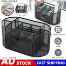 9 Compartments Mesh Office Supplies Desk Organizer Pen Holder Caddy with Drawer