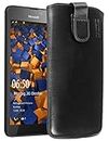 mumbi Echt Ledertasche kompatibel mit Microsoft Lumia 650 Hülle Leder Tasche Case Wallet, schwarz