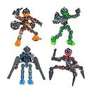 Zing Klikbot, Serie 3 Guardiani, Set completo di 4 figure di azione possibili con armi, include Blitz, Sabre, Barrage e Tempesta, Traslucido, Stop Motion Animation Figure