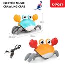 Kids Toddler Interactive Toys Electric Music Crawling Crab Baby Toy LED Light Up